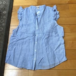 Ruffle JCrew sleeveless shirt